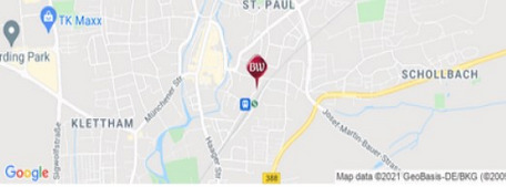 Kartenausschnitt mit einer Markierung in der Mitte